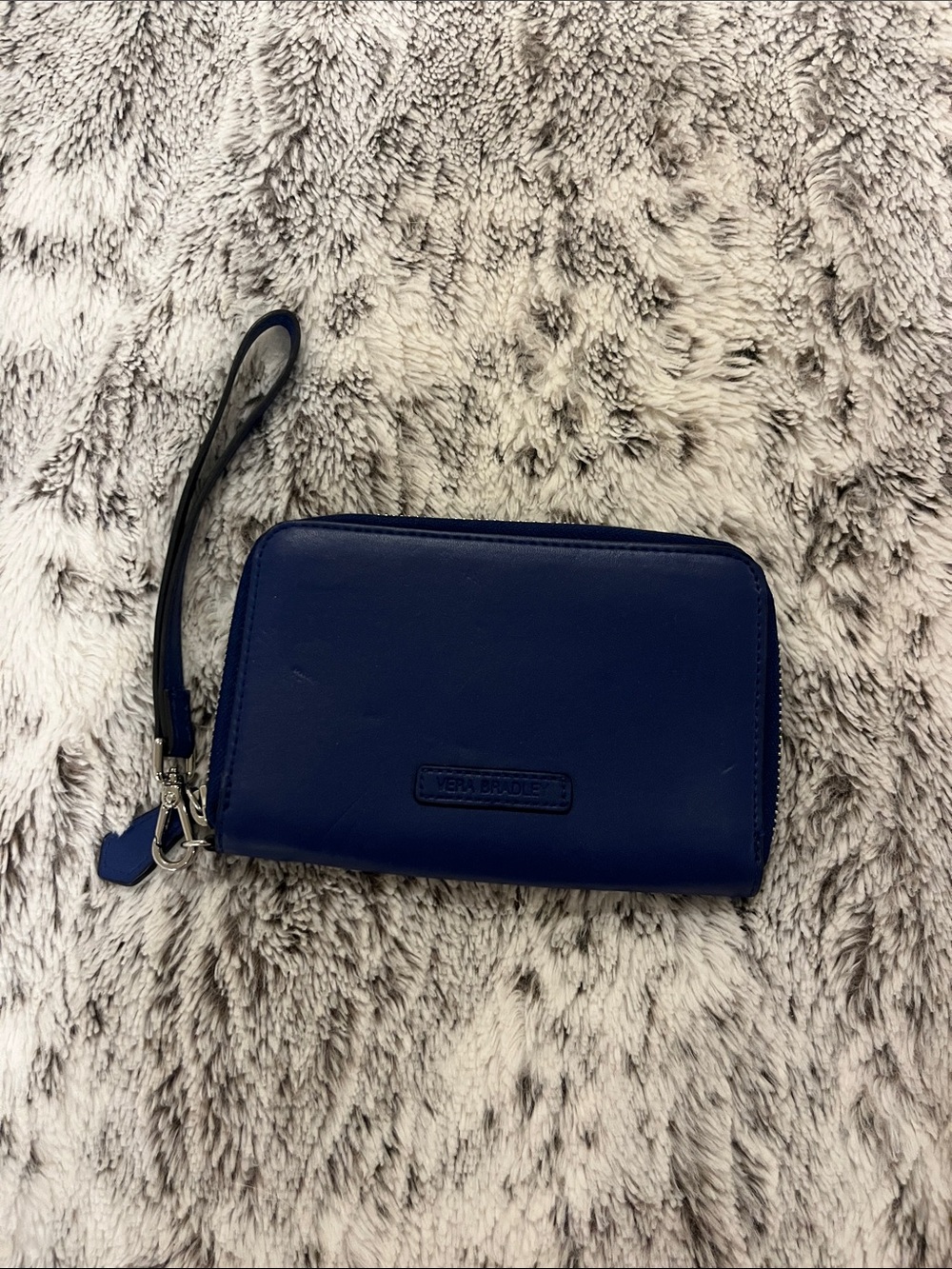 Vera Bradley Deep Blue Zip Wristlet with Strap